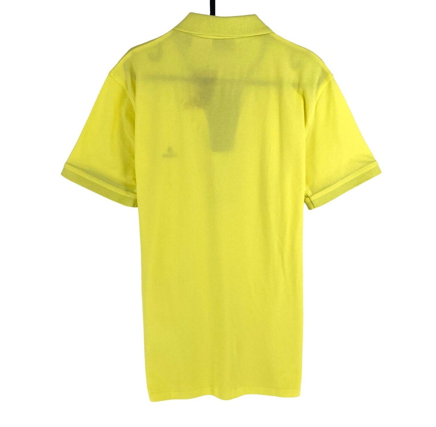 GANT Men Yellow Contrast Collar Pique Rugger Short Sleeves Polo Shirt Size L