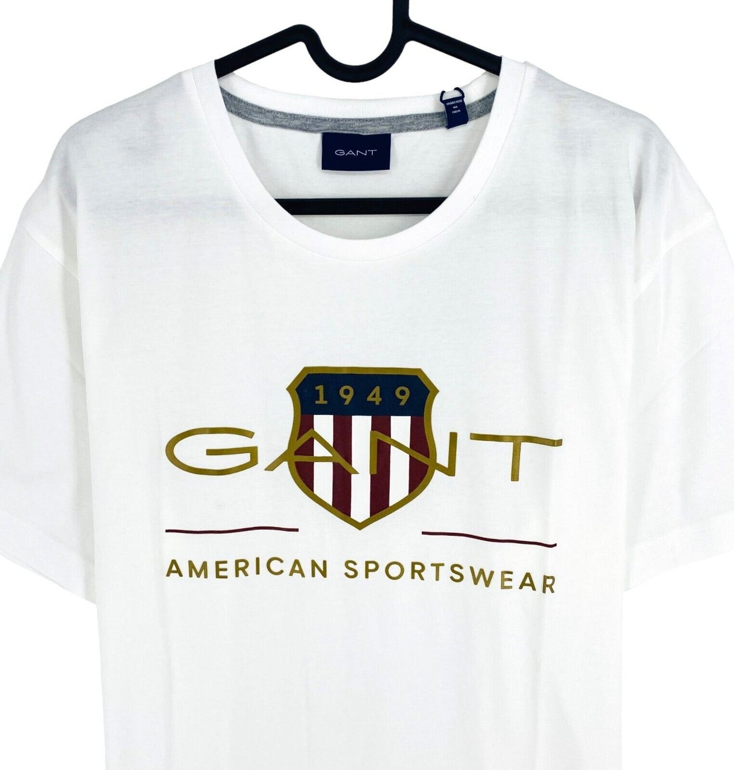 GANT Men White Archive Shield Crew Neck Short Sleeve T Shirt Size XL