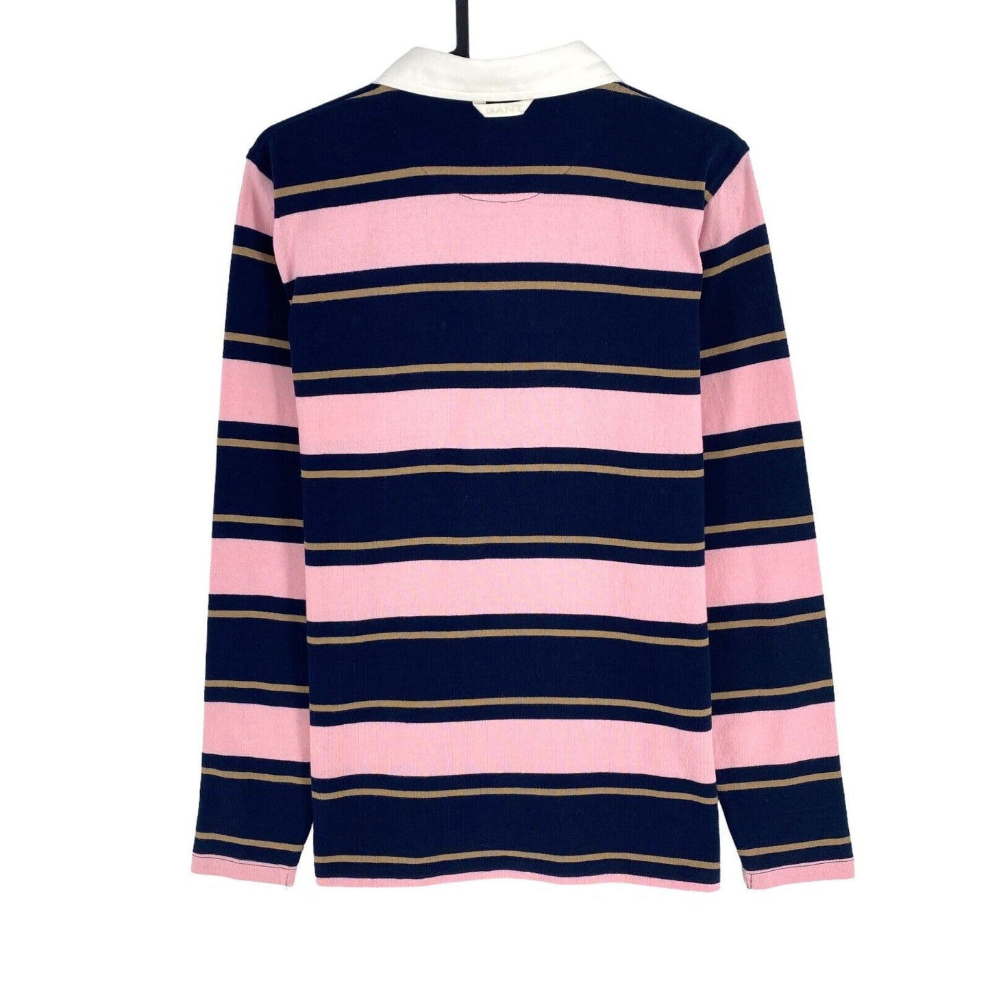 GANT Pink Striped Heavy Rugger Polo Sweater Pullover Size S