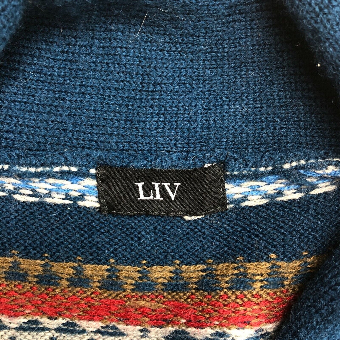 Cosby Vintage Retro 90s LIV Blue Cardigan Jumper Size XL