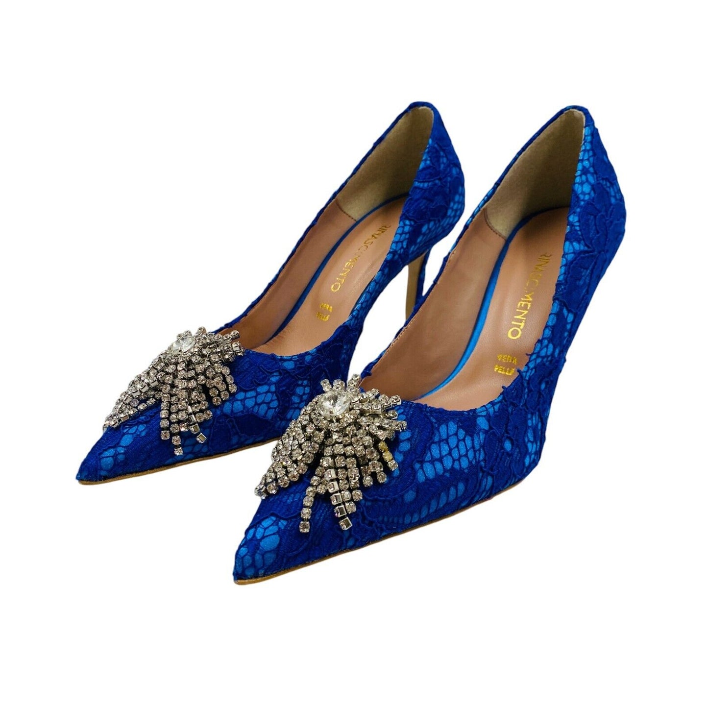 RINASCIMENTO Women Blue Shoes Heels Pumps Size EU 38 US 7 UK 5