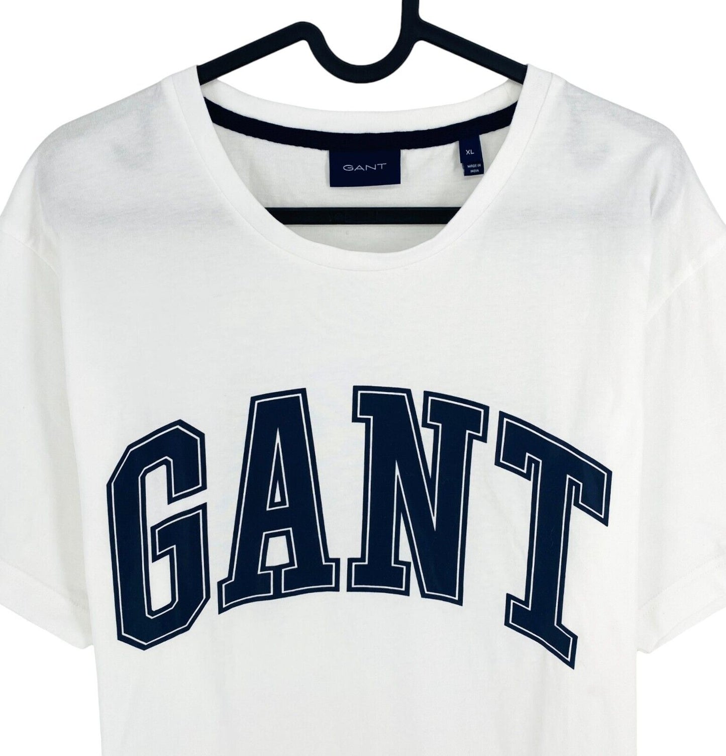 GANT Men White Logo Crew Neck Short Sleeve T Shirt Size XL