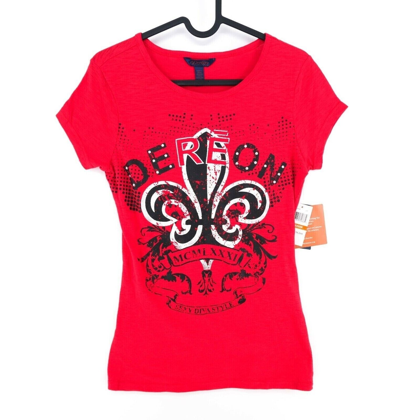 DEREON Rouge Crew Neck Top T Shirt Taille M