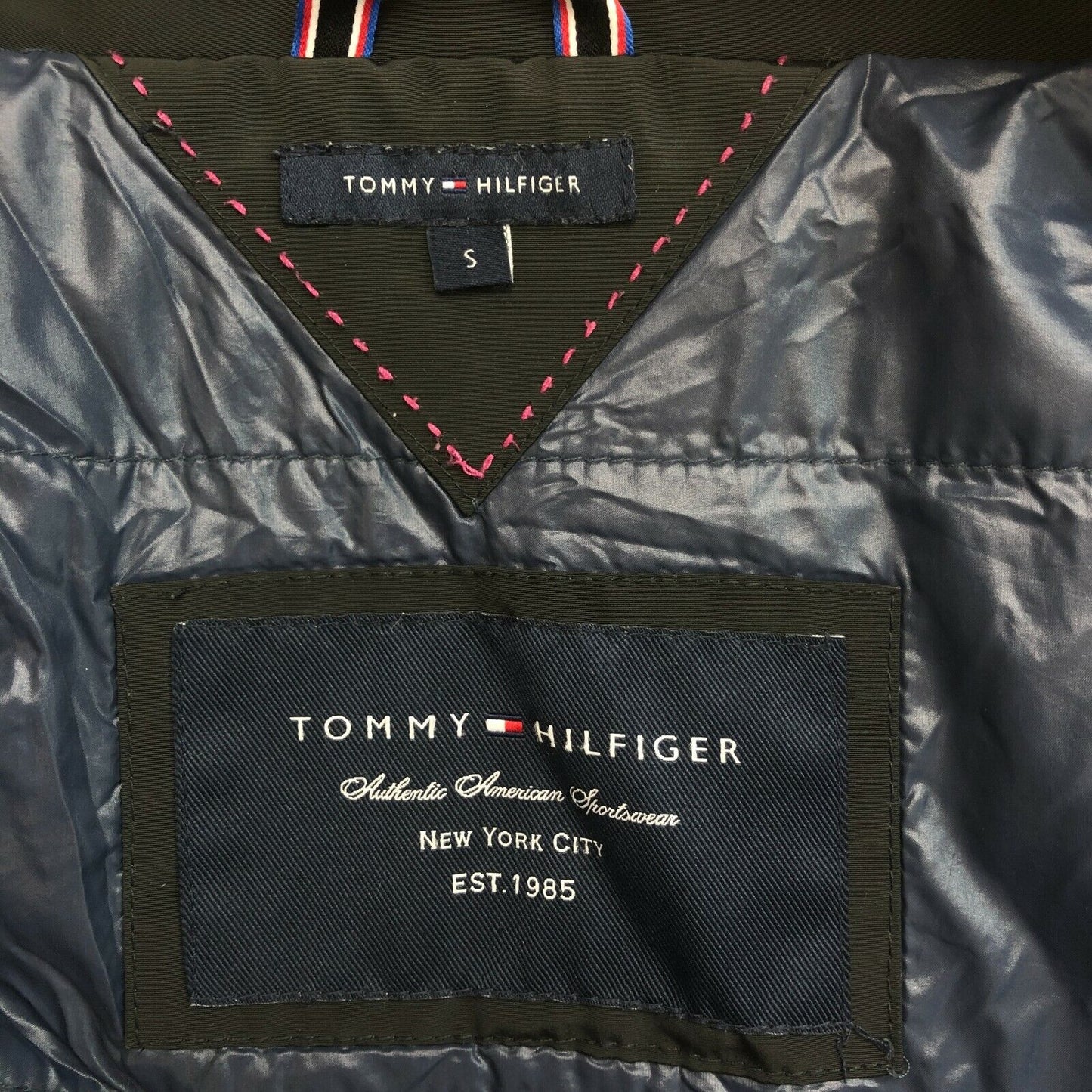 TOMMY HILFIGER Black Down Puffer Jacket Coat Size S