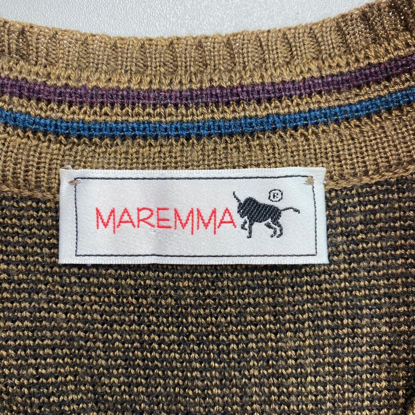 Cosby Vintage Retro 90s Maremma Brown Sweater Pullover Size EU 54 UK/US 44