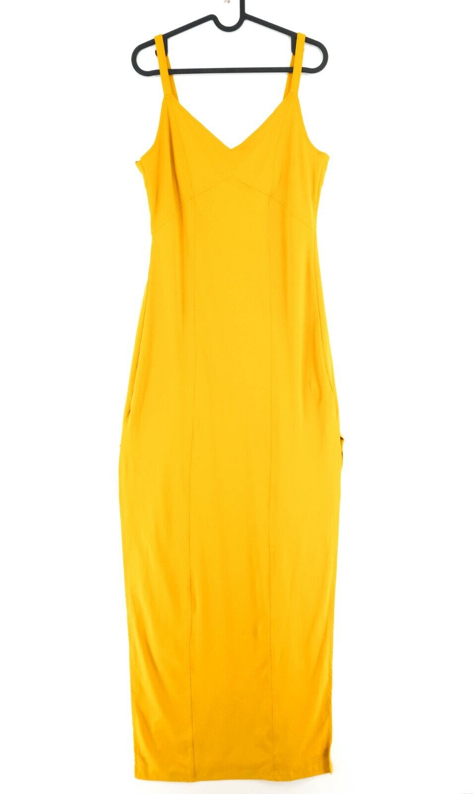 SUPERTRASH Yellow V Neck Long Pencil Dress Size L