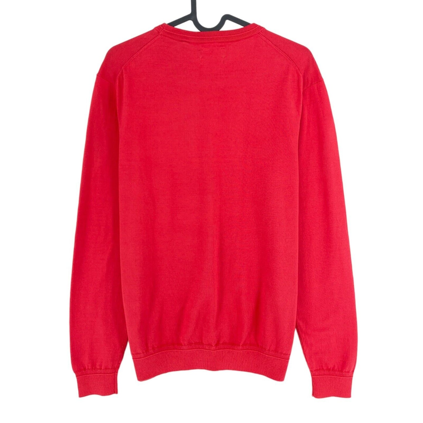 GANT Pinkish Red Pima Lux Contrast Crew Neck Sweater Pullover Size M