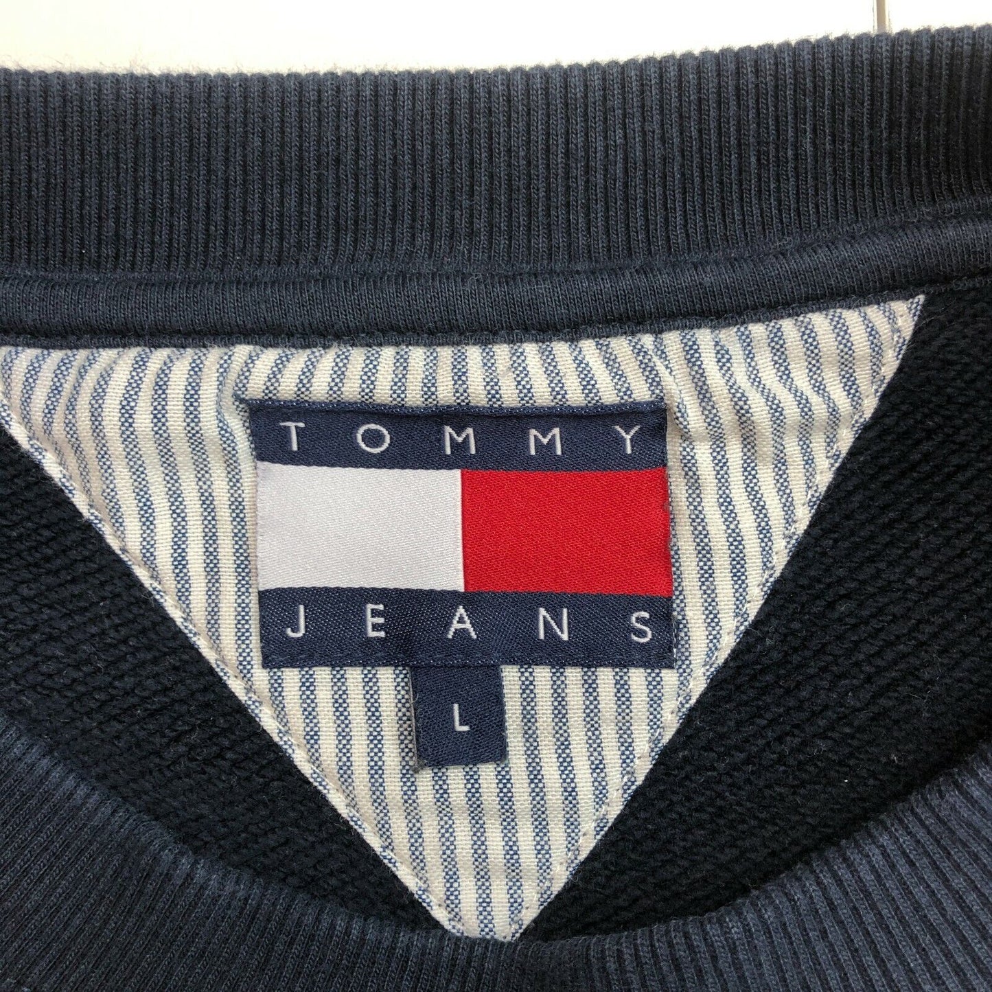 TOMMY HILFIGER Marineblauer Pullover mit Rundhalsausschnitt, Größe L