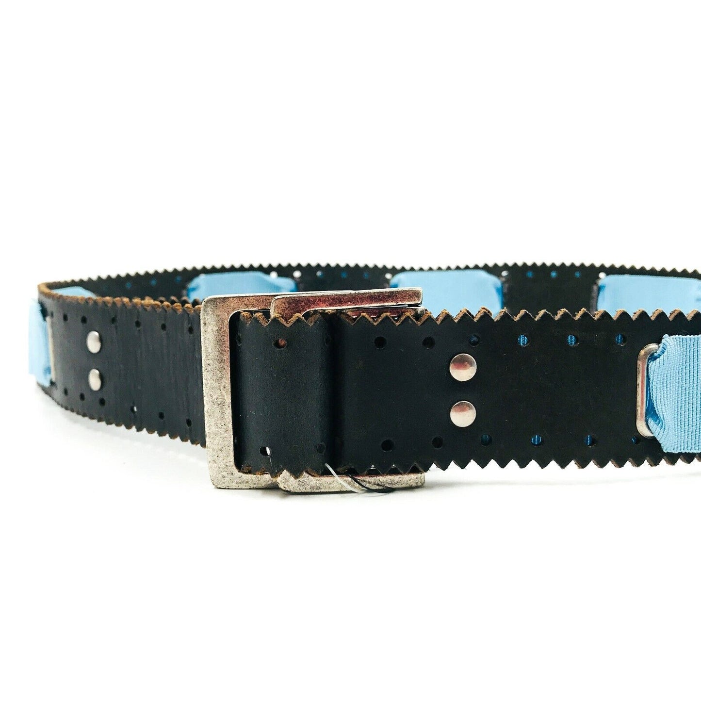 SPORTMAX Code par MAX MARA Ceinture de créateur en cuir bleu Taille ML Prix conseillé 155 €