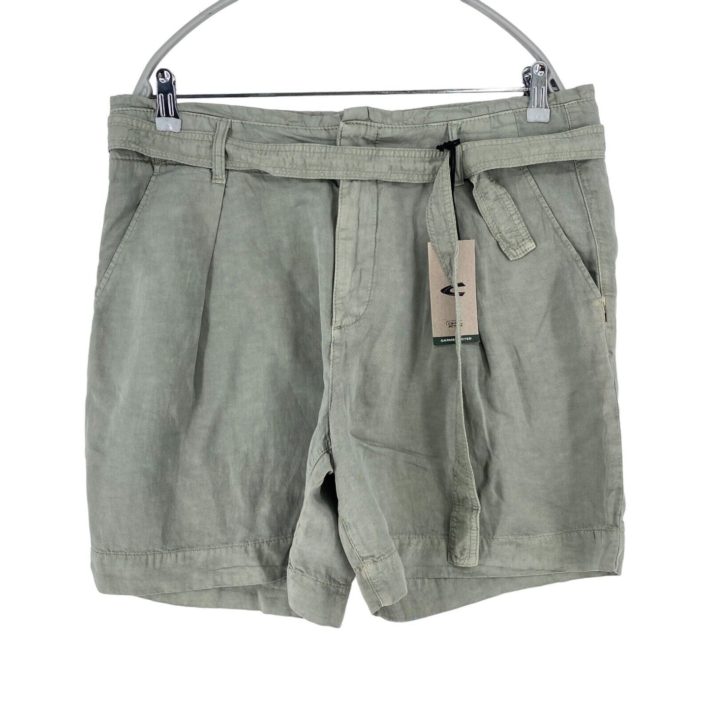 CAMEL ACTIVE Women Grey Relaxed Fit Linen Blend Shorts Size W30