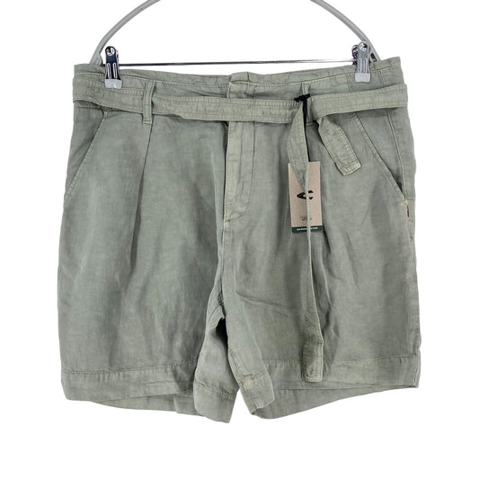 CAMEL ACTIVE Women Grey Relaxed Fit Linen Blend Shorts Size W30