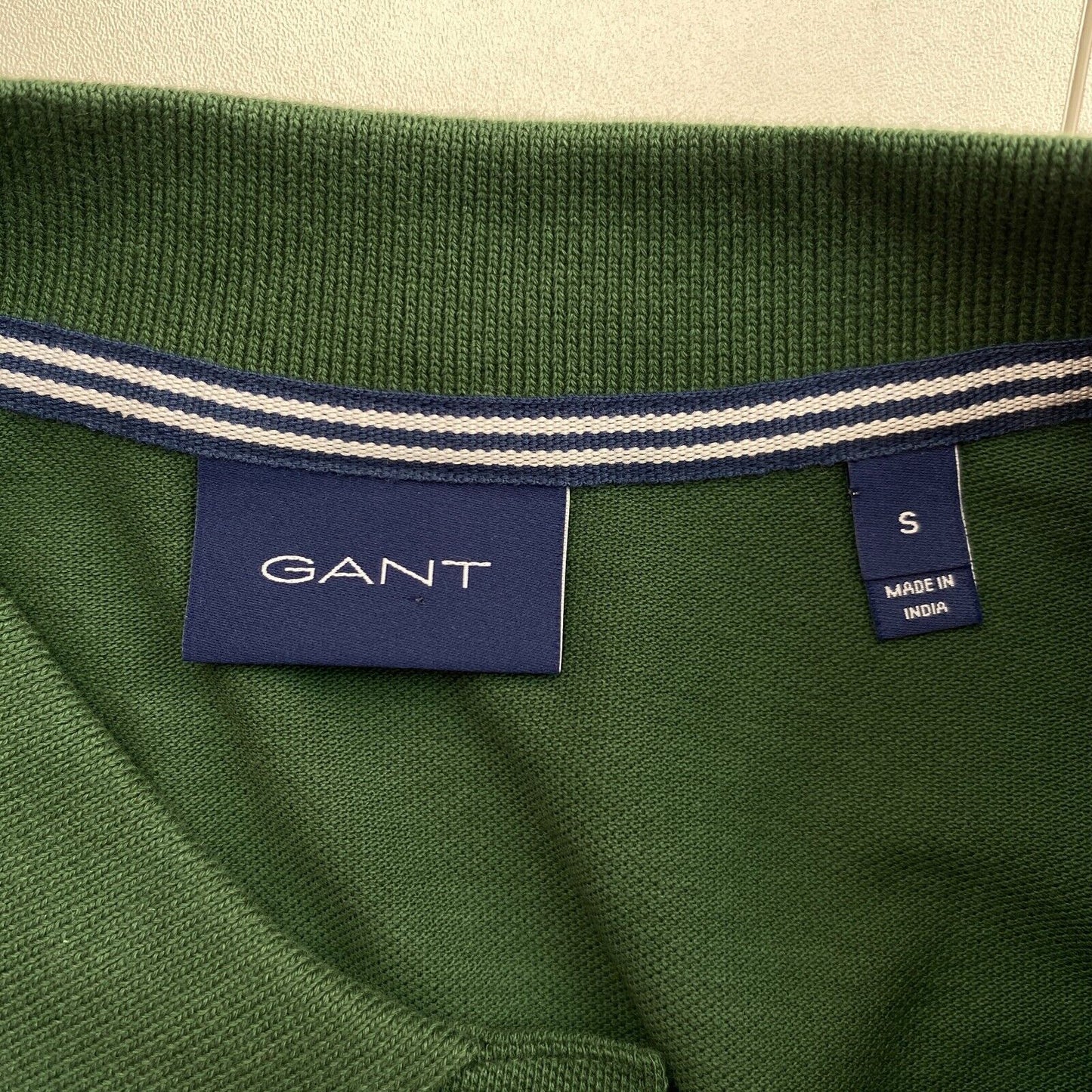 GANT Dunkelgrünes, einfarbiges SS-Piqué-Rugger-Poloshirt, Größe S