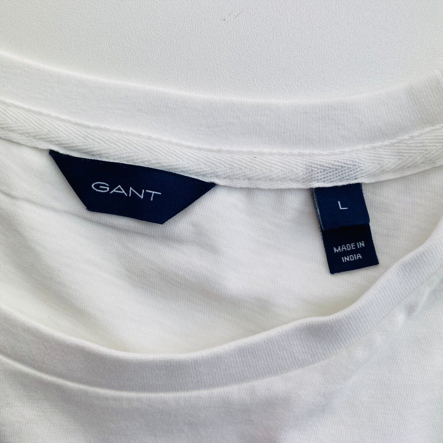 GANT White Arch Outline Crew Neck T Shirt Size L