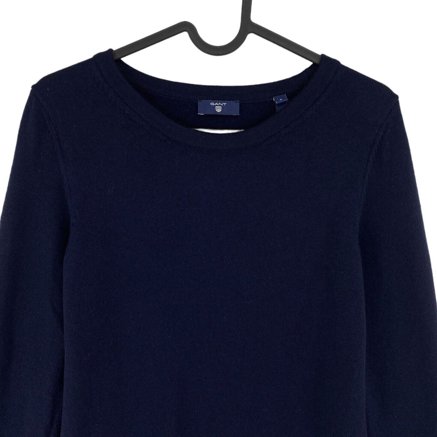 GANT Navy Blue 100% Wool Crew Neck Long Sleeves Dress Size S