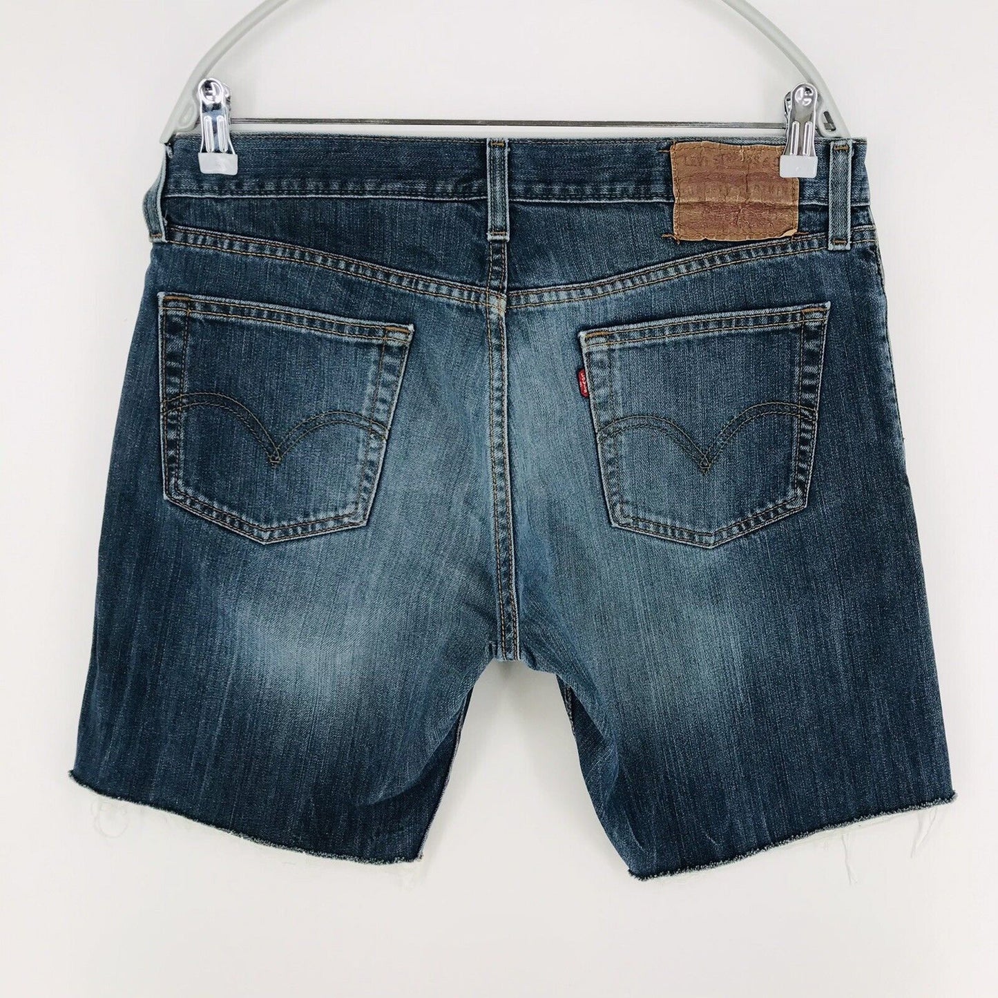 Vintage Levi's 514 Custom Made Blue Slim Straight Fit Cut-Off Shorts W34