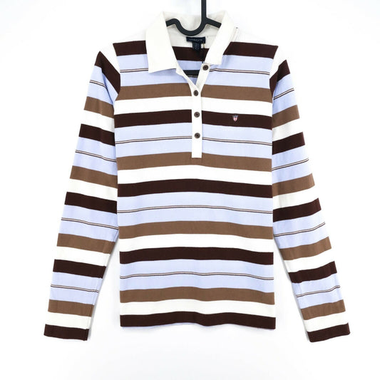 GANT Coloured Cute Stripe Polo Neck Jumper Sweater Pullover Size S