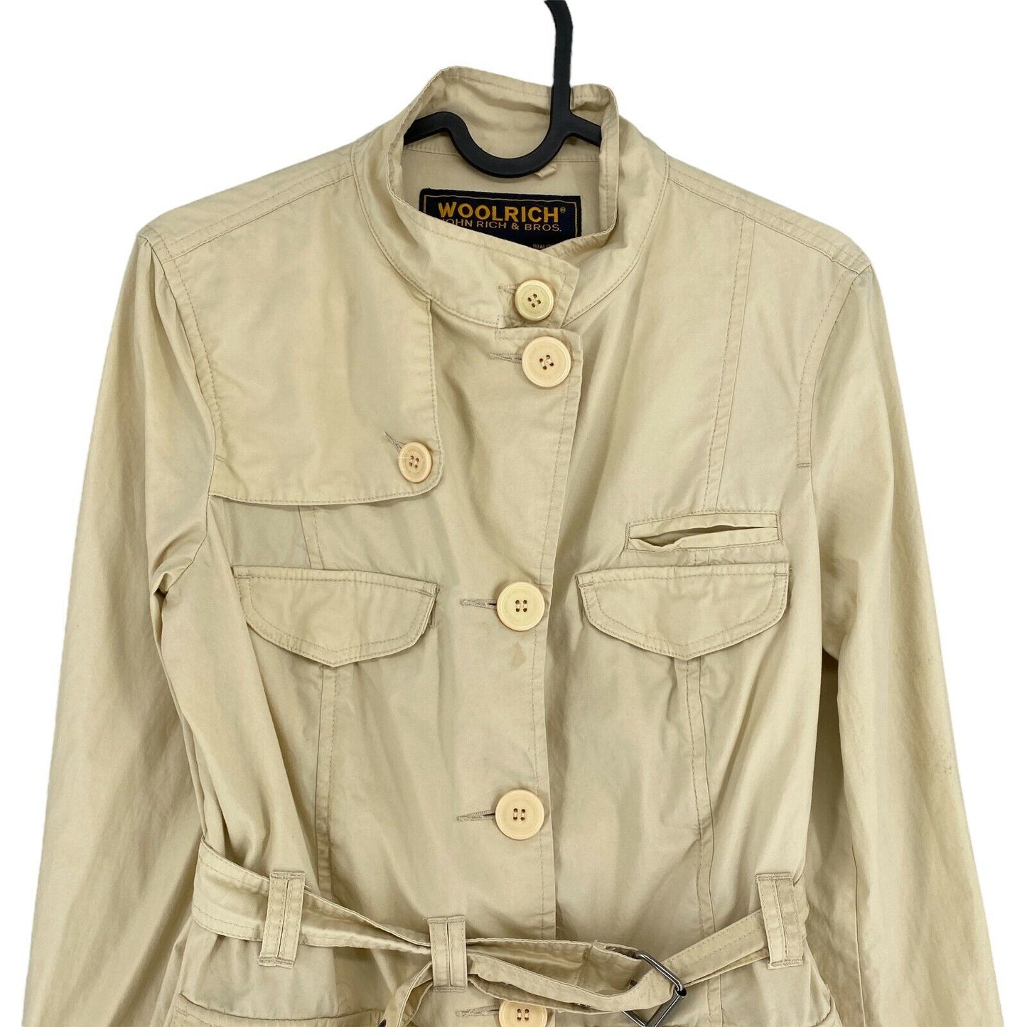 WOOLRICH Beige 100% Cotton Trench Coat Size M