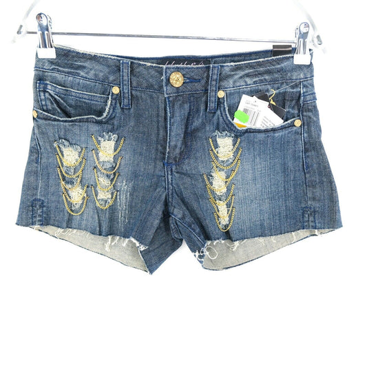 BABY PHAT Navy Blue Denim Cut Off Shorts Size 1 / S 3 / S 5 / M