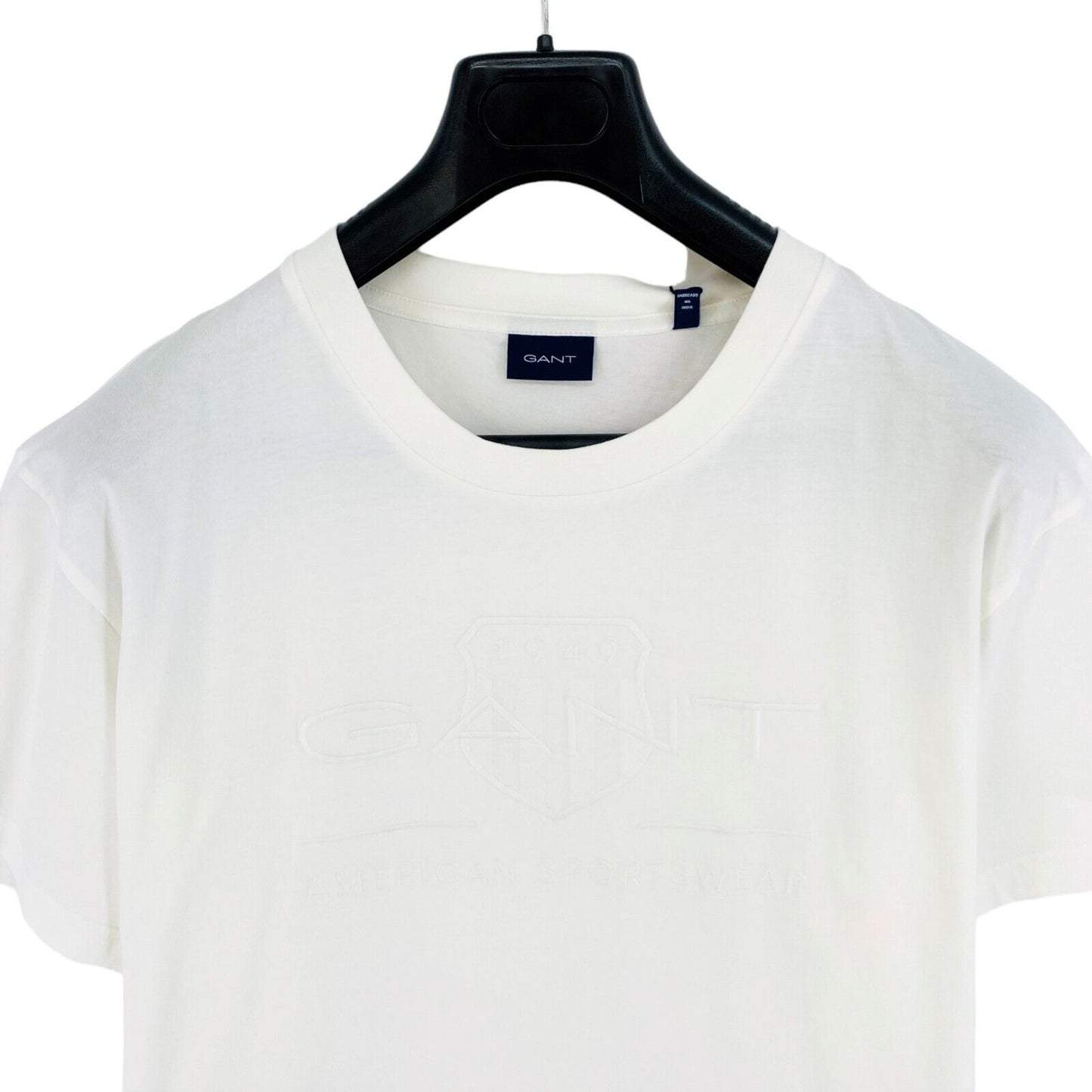 GANT White Tonal Archive Shield Crew Neck T Shirt Size 4XL