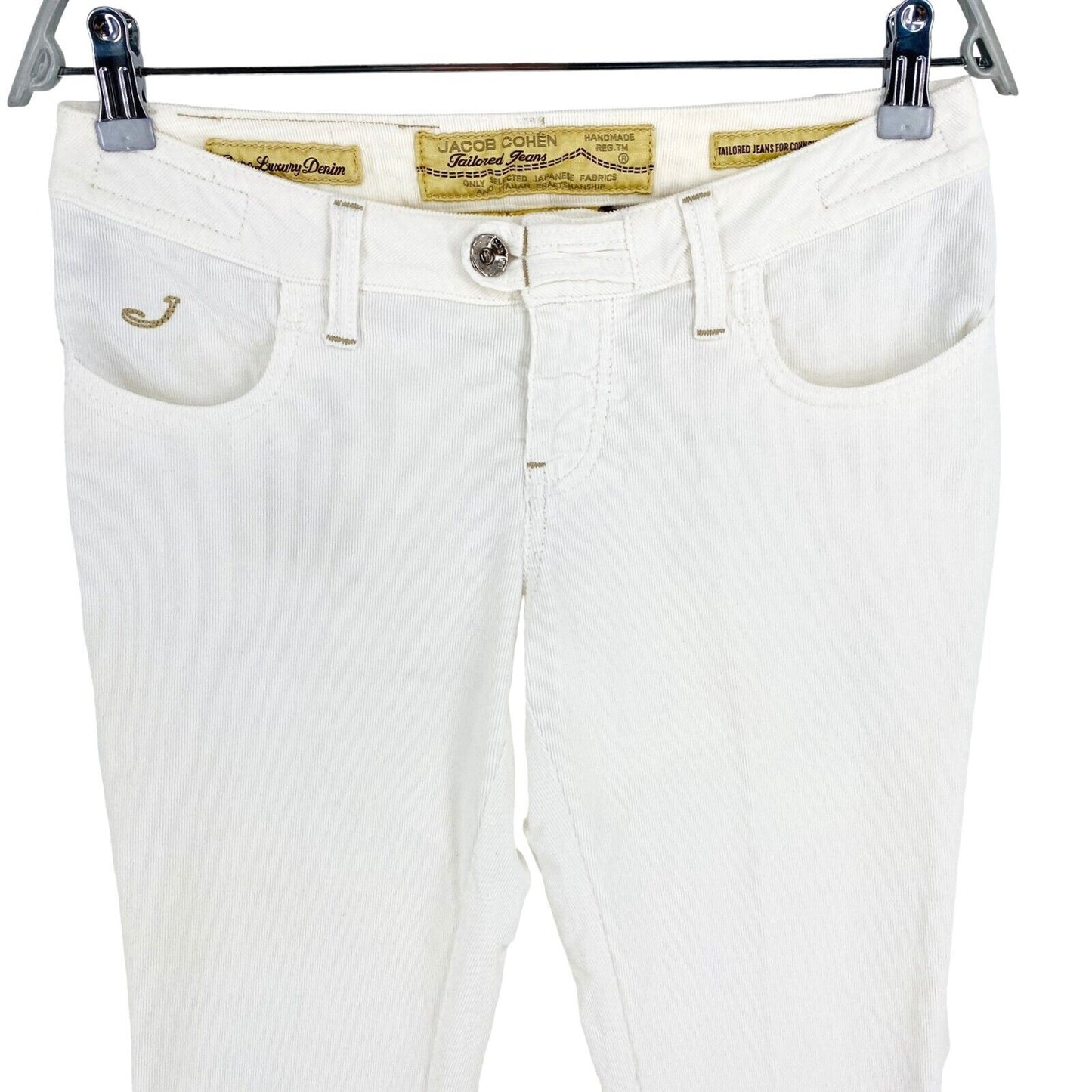 JACOB COHEN Damen 737 Weiße Slim Chinohose Hose Größe W30 L32