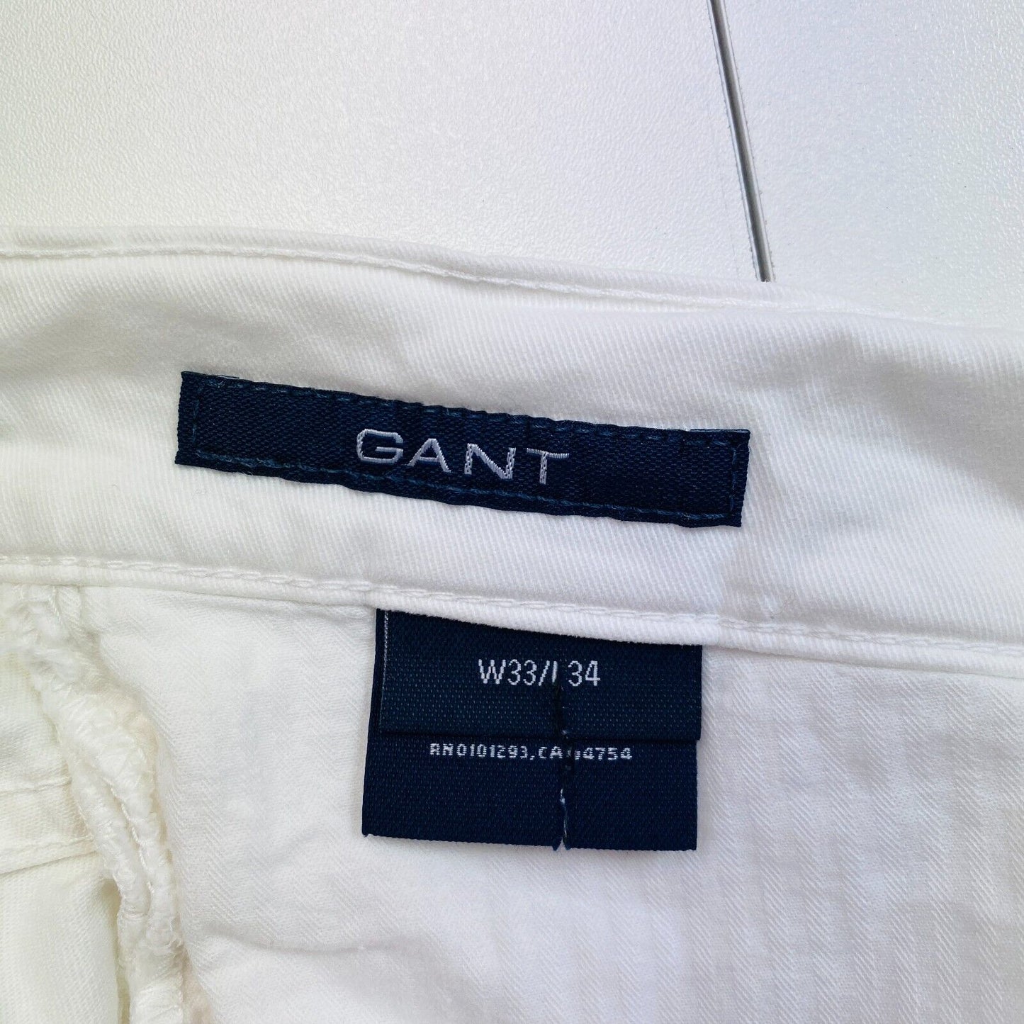 GANT Women White Flared Chino Pants Trousers Size W33 L34