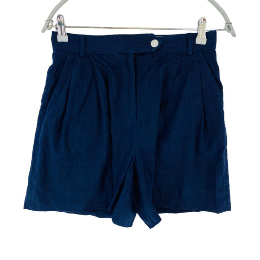 GANT Women Dark Blue Relaxed Fit Linen Blend Shorts Size EUR 36 UK 10 US 6 W27