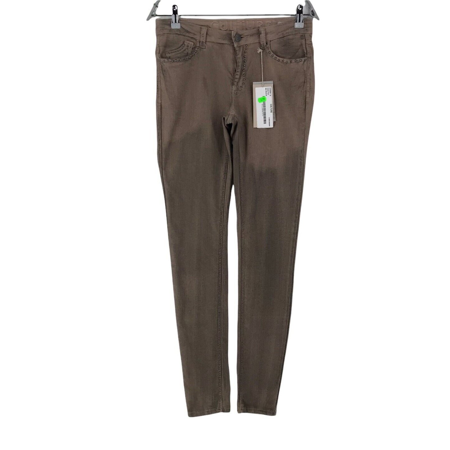 CULTURE Women Brown Skinny Fit Trousers Size EUR 36 W28