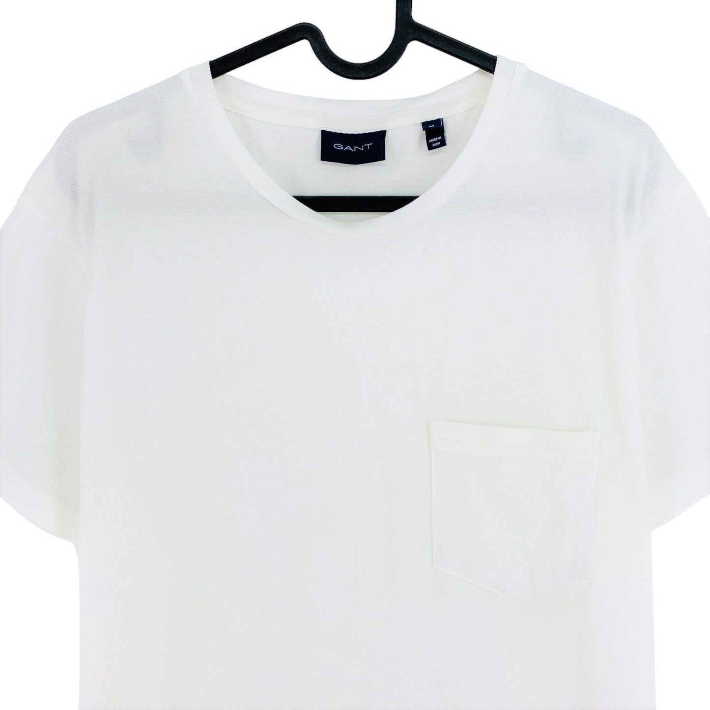 GANT White Pique Crew Neck T-Shirt Size M