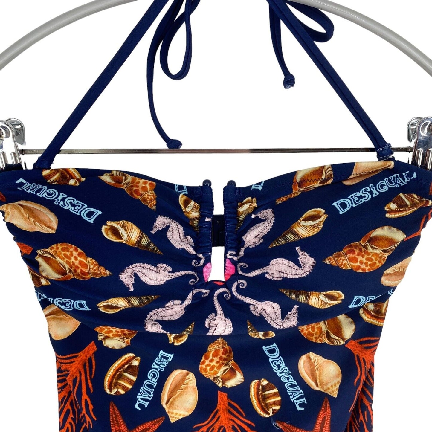 DESIGUAL Women Navy Blue BIKI_SHEILA Sea Print Swimwear One Piece Size S