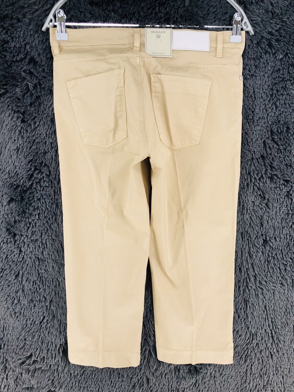 €135 GANT AMY Damen Beige Normal Waist Regular Fit Schmaler Bein Capri Hose W27