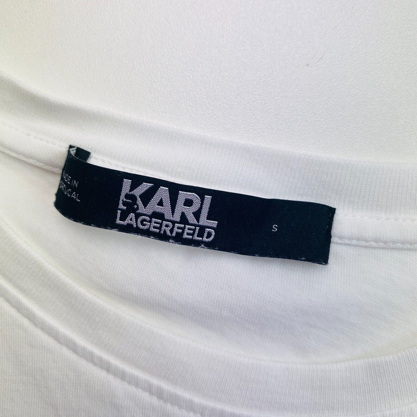 Karl Lagerfeld White Ikonik Karl Choupette Crew Neck T-Shirt Top Size S