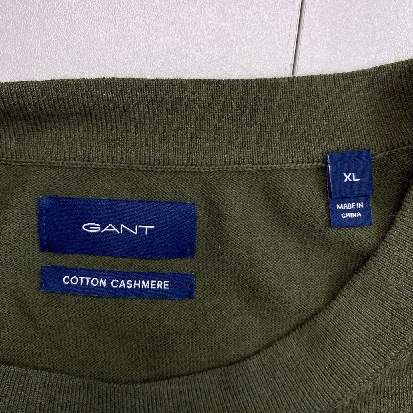 GANT Dark Green Cotton Cashmere Crew Neck Sweater Jumper Size XL