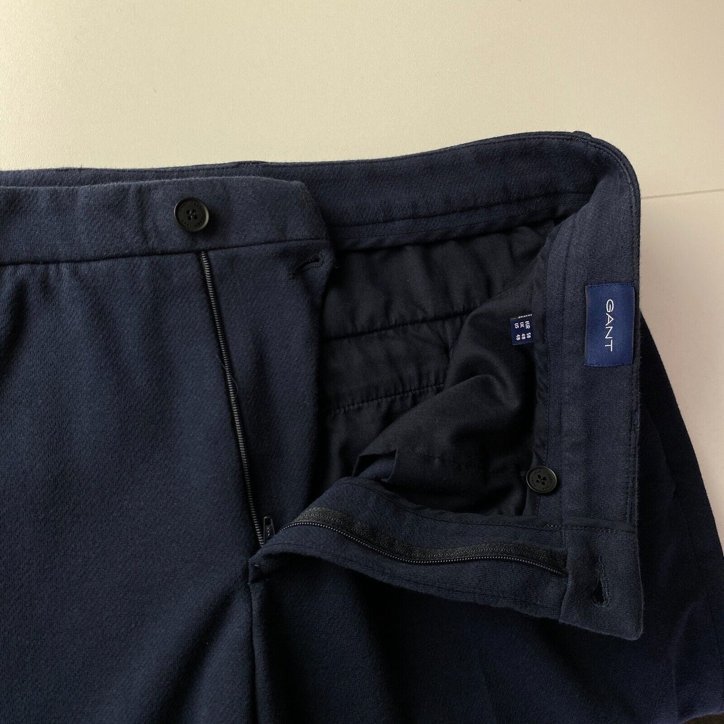 GANT Dark Blue Slim Fit Dress Trousers Size EUR 58 UK/US 48 W36