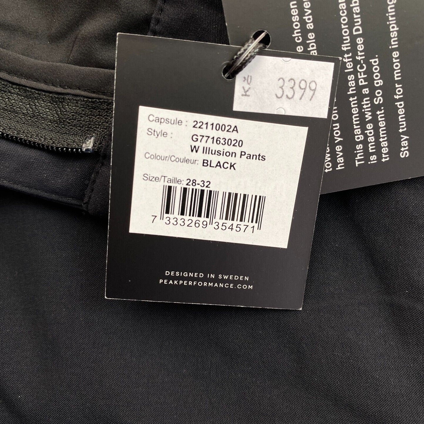 Peak Performance W Schwarze Illusionshose Größe W28 L32