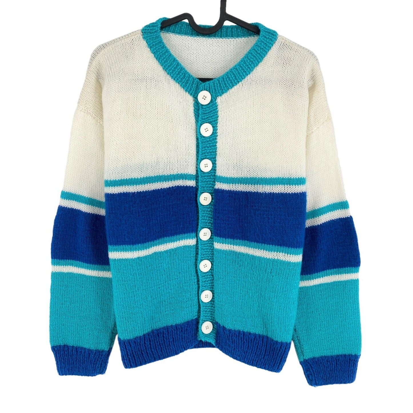 Cosby Vintage Retro 90s Blue Cardigan Sweater Size M