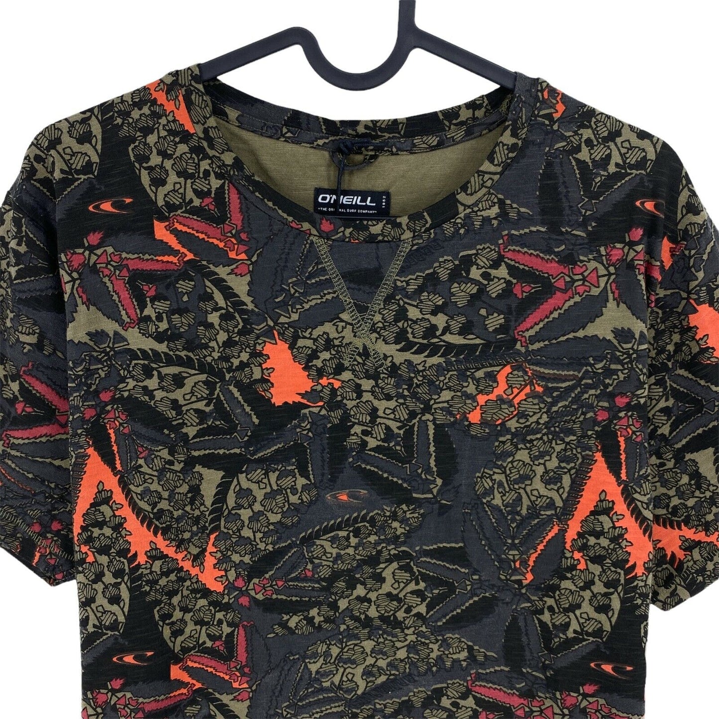 O`NEILL LM T-shirt col rond en jersey flammé à fleurs vertes taille M