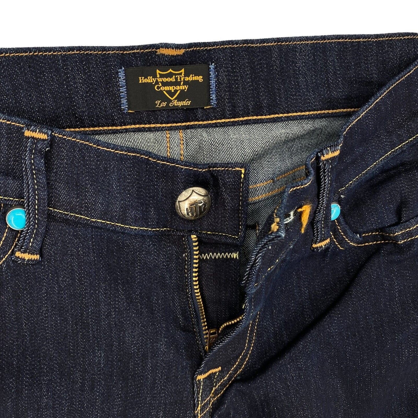 UVP 173 € HTC Marineblaue Jeans mit Skinny-Bein aus Baumwollmischung, Größe 27 28