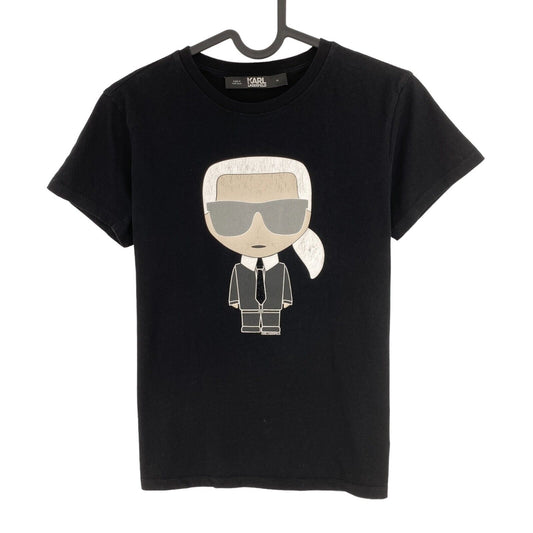 Karl Lagerfeld Noir Ikonik Karl Crew Neck T Shirt Taille XS