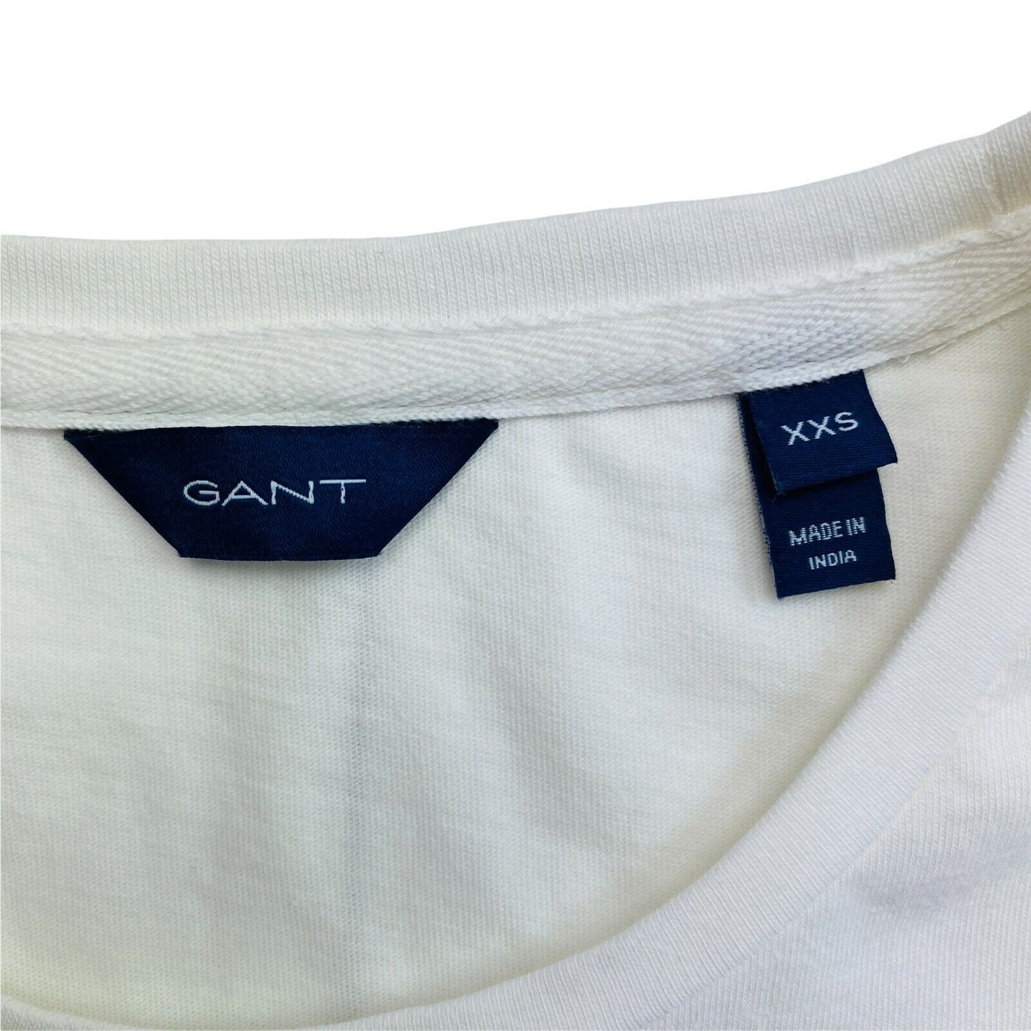 GANT T-Shirt mit großem Logo, Rundhalsausschnitt, kurze Ärmel, Größe 2XS, weiß