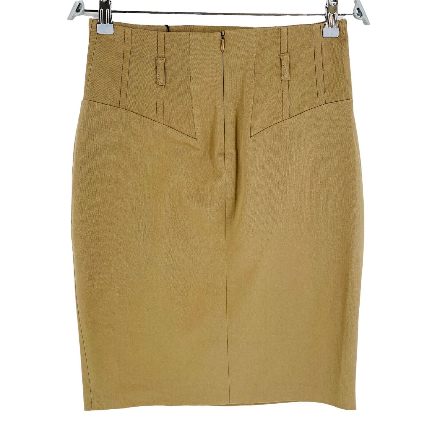 RPR €124 Fairly Light Brown Cotton Blend Pencil Skirt Size EU 40 UK 12 US 10