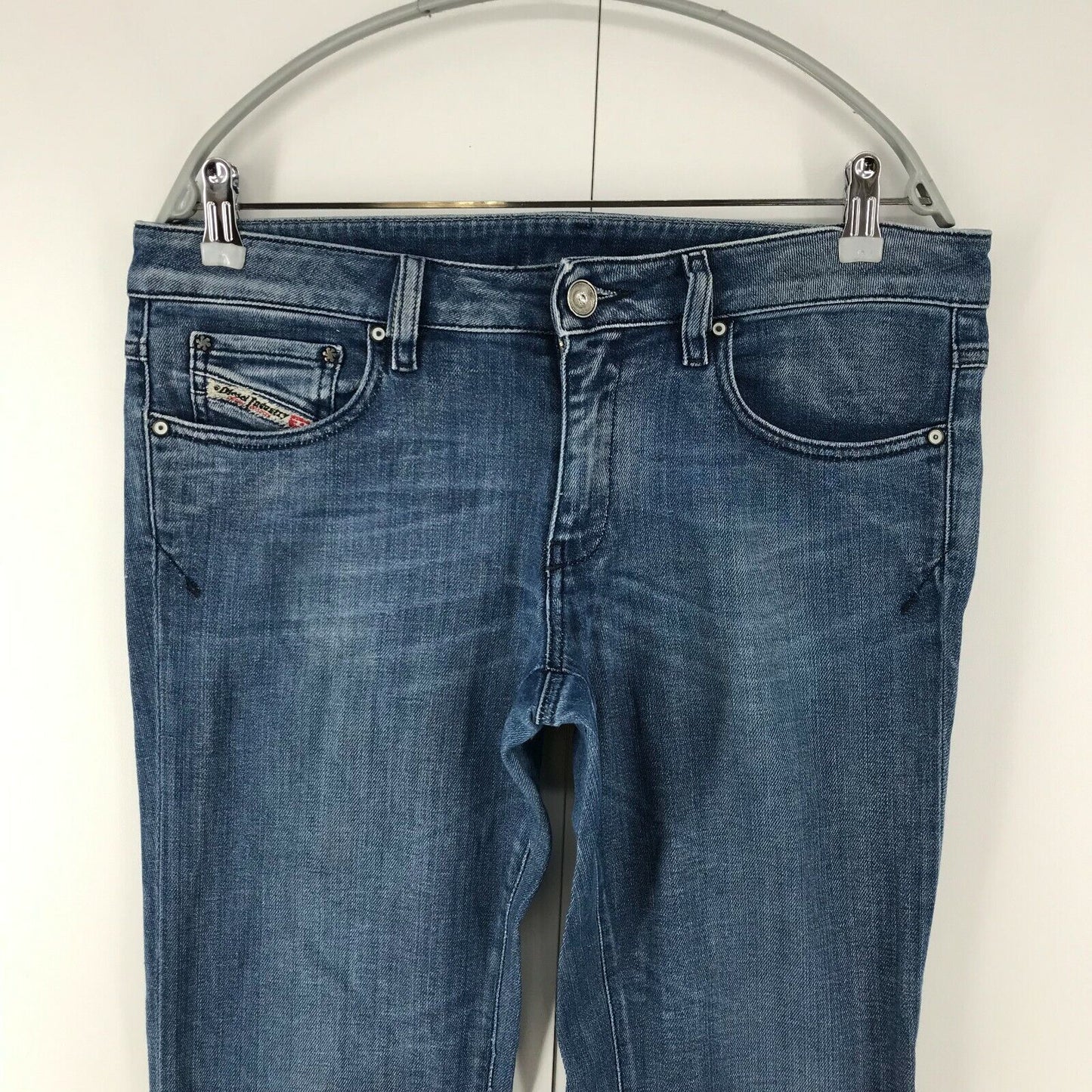 Diesel RONHARY Damen Blaue Stretch-Jeans in Slim Straight Fit W31 L32