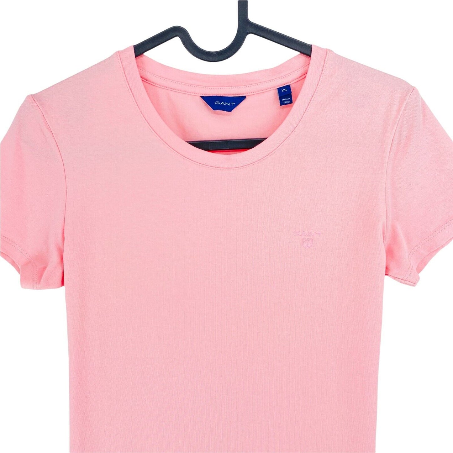 GANT T-Shirt mit Rundhalsausschnitt und kurzen Ärmeln, Rosa, Größe XS