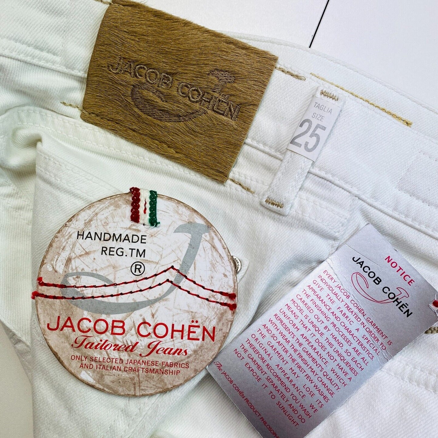 JACOB COHEN Women 711 White Slim Jeans Pants W25 L34 Made In Italy