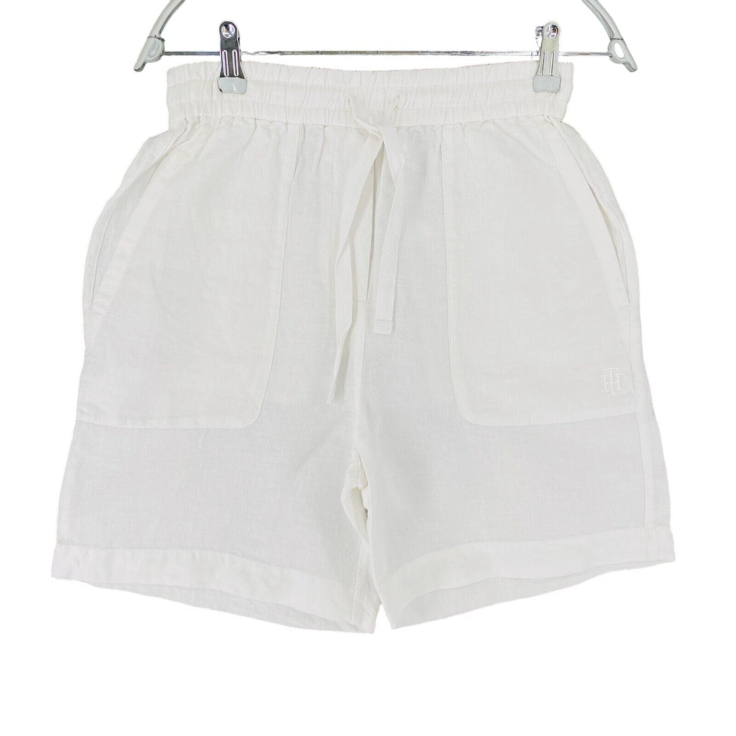 Tommy Hilfiger Women White Relaxed Fit Linen Shorts EUR 34 UK 6 US 2