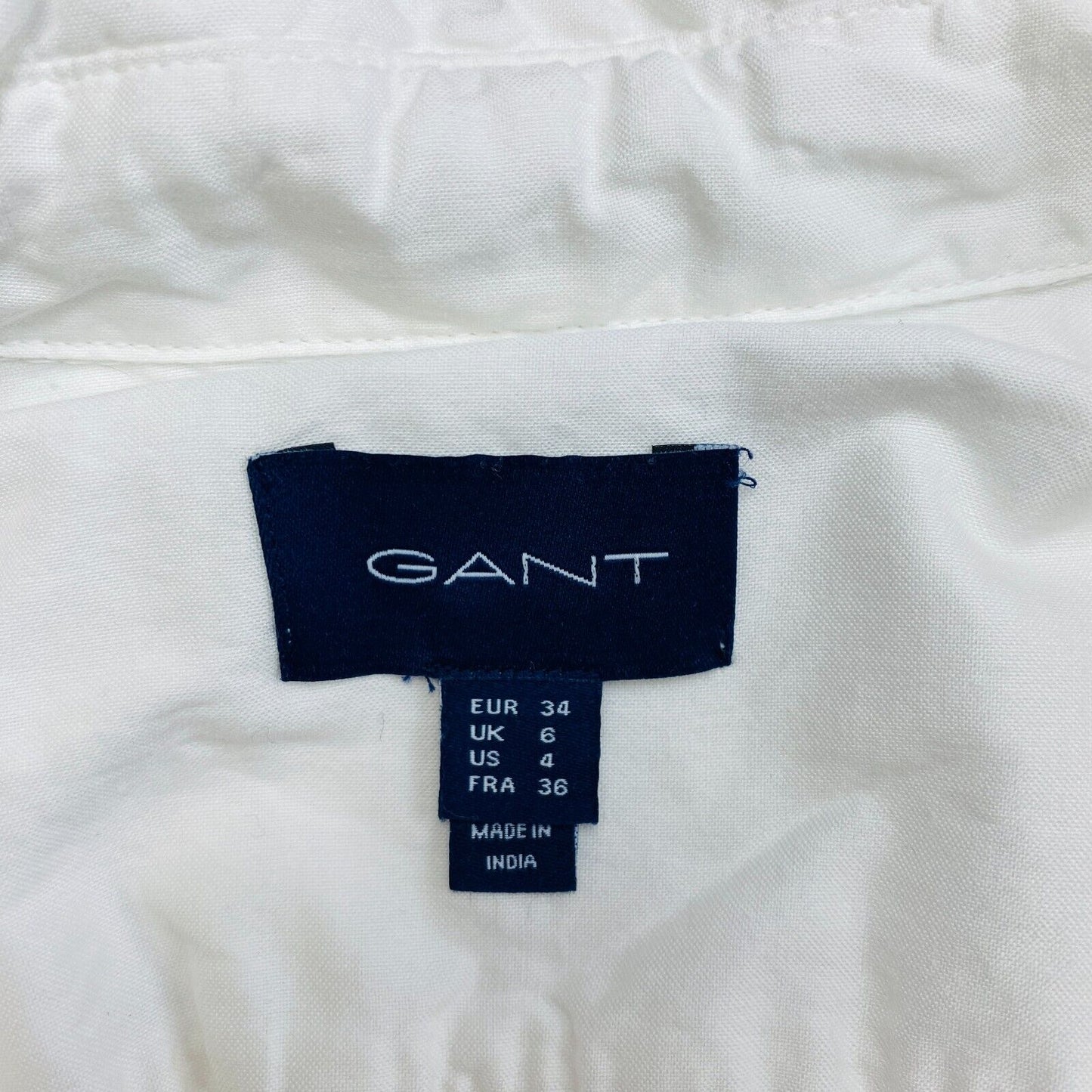 GANT Women White Cotton Shirt Size EU 34 UK 6 US 4