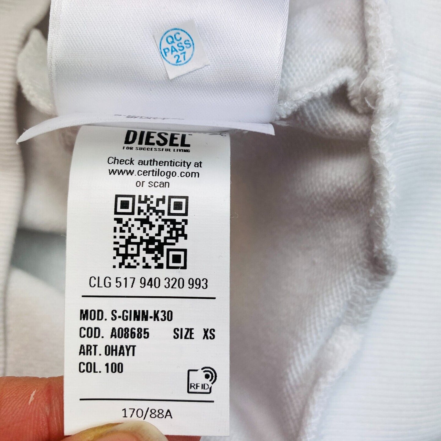 Diesel Weiß Rundhals Pullover Pullover Größe XS