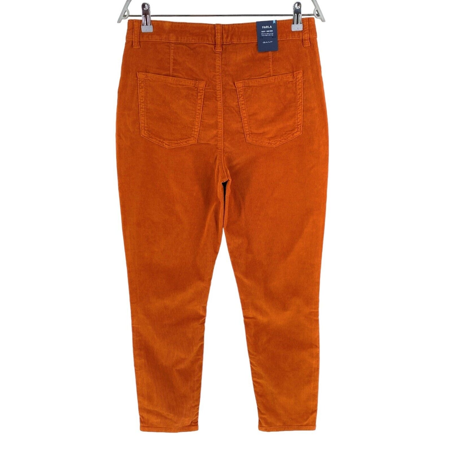 GANT Damen FARLA Cord-Jeans in Slim Fit, verkürzte Jeans in Dunkelorange, Größe W31