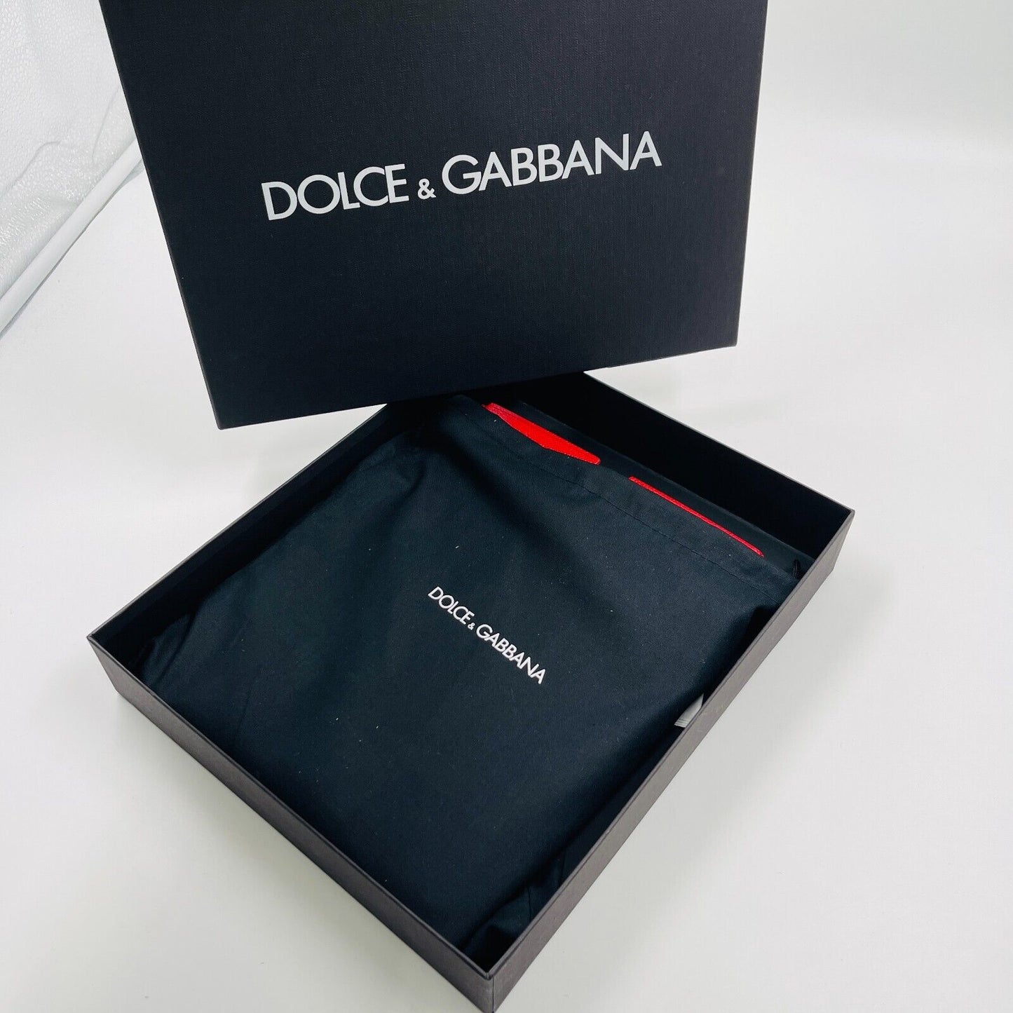 Dolce & Gabbana Red Leather Tablet Documents Case Bag