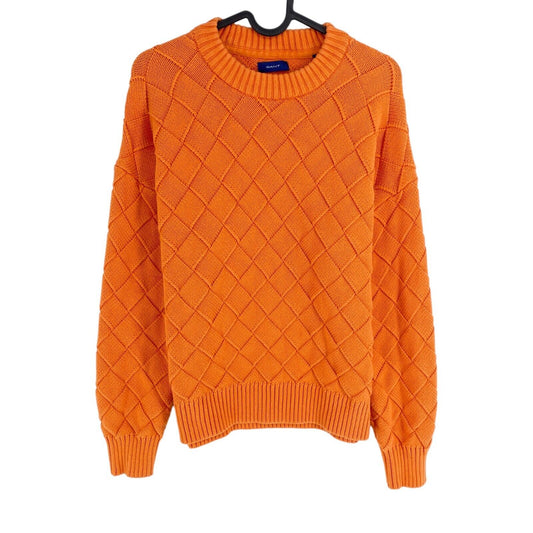 GANT Orange Weave Knit Crew Neck Sweater Taille M