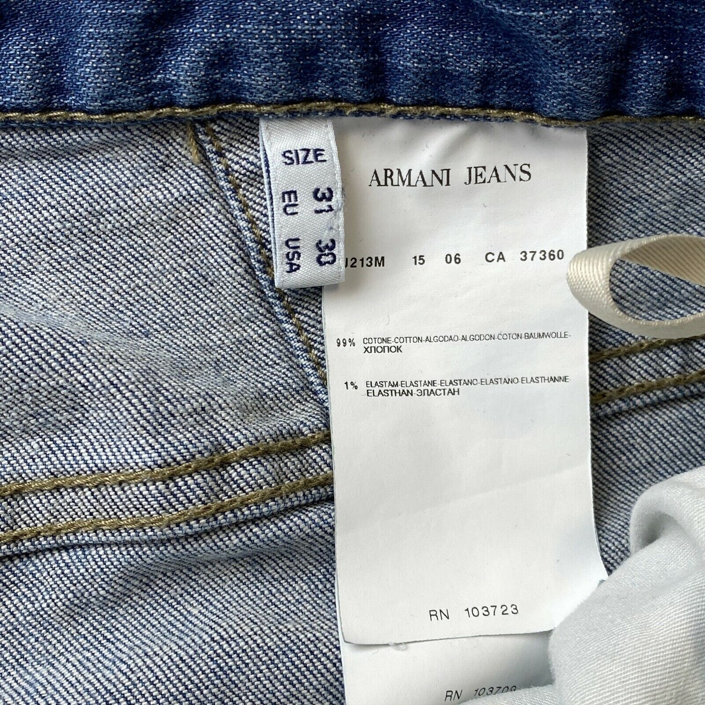 ARMANI JEANS Blue Stretch Comfort Fit Jeans W30 L34